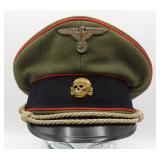 GERMAN WWII WAFFEN SS OFFICER VISOR CAP