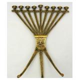 vtg Brass Menorah Folding Tripod WAINBERG ISRAEL