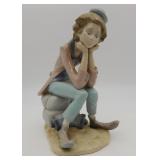 Lladro #5058 Clown Thinking w Accordion