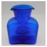 Blenko Glass Cobalt Double Spout Water Bottle