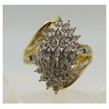 10k Gold Diamond Cluster Ring size 7