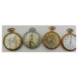 4 Antique Elgin Pocket Watches Parts Repairs