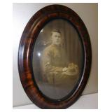 Handsome WWI Soldier Portrait Convex Frame