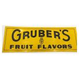 Grubers Fruit Flavors Soda Bottling Phila Tin Sign