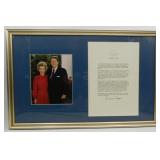 1988 Ronald Reagan Signed White House Letter Photo
