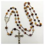 Creed Sterling Silver & Mookaite Beads Rosary
