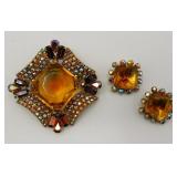 Demi Parure Brooch & Earrings Juliana D&E attrib