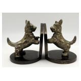 Art Deco Chrome Plated Cast Iron Scotty Bookends