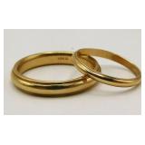 14k Gold Wedding Band Set 7.4g