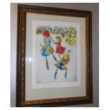 P.J. Burg Aquatint Etching Signed Lets Play Ball