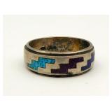 Carolyn Pollack Gemstone Inlay Band Ring 11 3/4