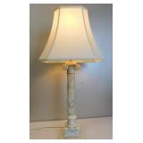 Neoclassical Carved Marble Column Lamp