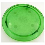 Jeanette Uranium Glass Sunflower Cake Plate