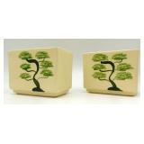 Mid Century Norton Pottery Bonsai Tree Planters