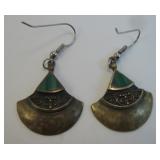 Brass & Malachite Earrings