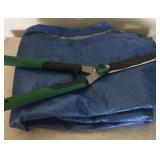 Blue Tarp and Garden Clippers