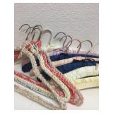 Seven Padded Hangers, Four Crocheted Hangers