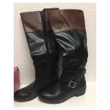 Arizona Knee High Black/Brown Boots Size 6.5