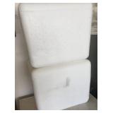 Two Styrofoam Coolers 14 x 17 x 15