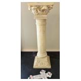 Plaster Pillar Plant Stand & Serenity Cross - Info