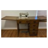 Montgomery Ward Sewing Machine In Cabinet - Works