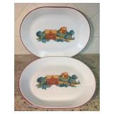 Two Corelle 12' Platters