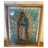 Wood Framed Decorative Mary Picture See Info