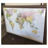 Plastic Framed Map 39 x 28
