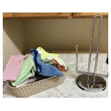 Paper Towel Holder and Basket Clothes and Rags