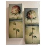 Set of Two Canvas Flower Prints