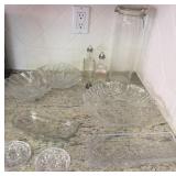 All Glass Serving Pieces on Counter