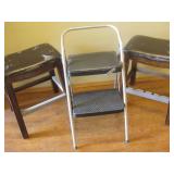 Two Stools 13 x 18 x 24  And Step Ladder