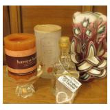 Three Various Candles and One Oil Candle