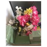 Various Artificial Flowers and Floral Foam