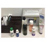 Basket of Used Lotions & Moisturizers, Kleenex