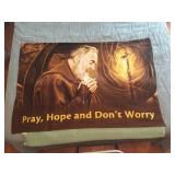 Pray, Hope, & Don't Worry Blanket & Green Blanket