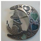 Vintage Southwest Pewter Brooch - Pin