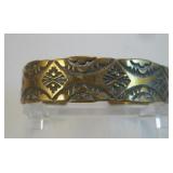 Vintage Southwest Stamped Brass Bracelet