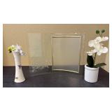Two Flower Vases & Curved Wedding Frame