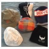 Six Assorted Hats with Denver Stocking Hat