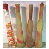 Four Decorative 12-1/2' Bottles