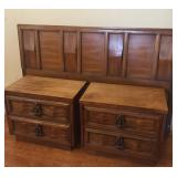 Two Bedside Tables 15x26x23 & Queen Headboard