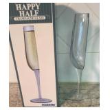 Happy Half Champagne Glass