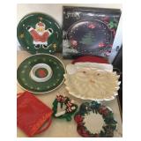 Christmas Plastic & China Serving Pieces