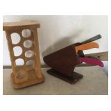 Vintage Knife Block & Coffee Pod Rack