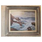 26x 22 Framed Signed Painting On Canvas