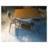 33x 27.5' Samsonite Card Table & Four Chairs