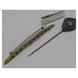 Vintage Pins & Tie Clip Unmarked