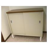 36x 14x 34 Metal Cabinet On Wood Blocks