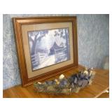23x 19 Framed Print & Floral Swag